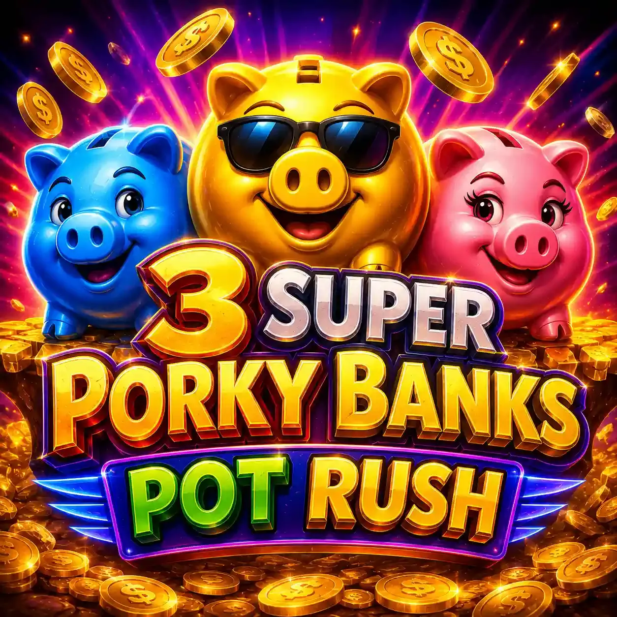 3 Super Porky Banks Pot Rush